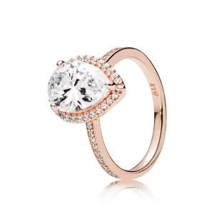 (immagine per) Anello PANDORA Radiant Teardrop in PANDORA Rose