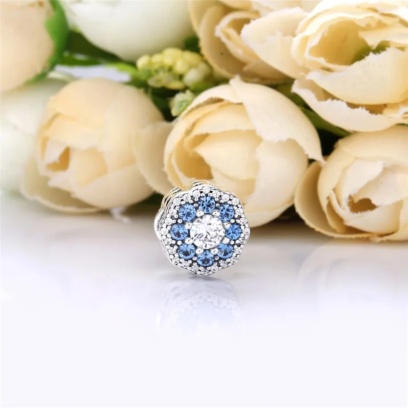 (immagine per) Charm Fiore Blu Scintillante - PANDORA - Visualizza 2