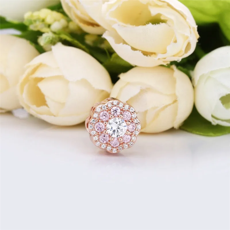 (immagine per) Charm Fiore Rosa Scintillante - PANDORA - Visualizza 2