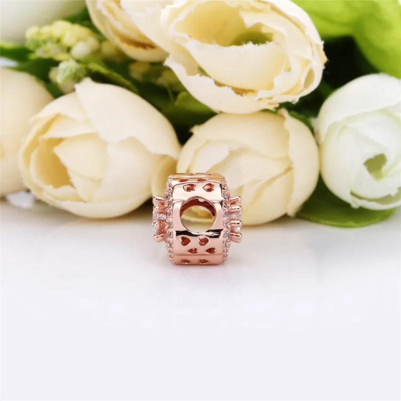 (immagine per) Charm Fiore Rosa Scintillante - PANDORA - Visualizza 4