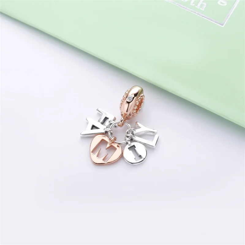 (immagine per) Charm Pendente PANDORA Famiglia perfetta in PANDORA Rose - Visualizza 2