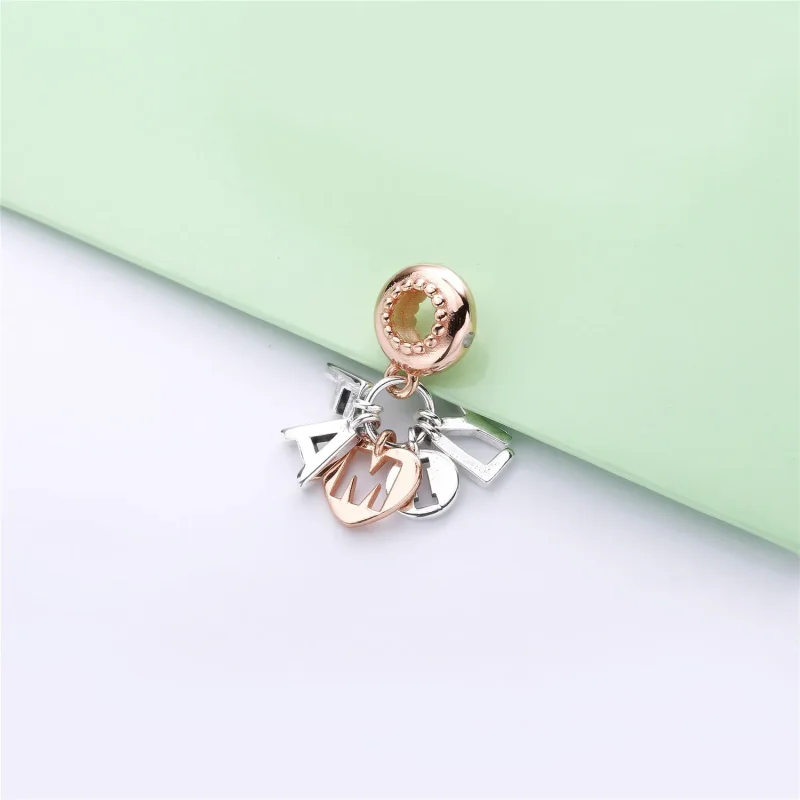 (immagine per) Charm Pendente PANDORA Famiglia perfetta in PANDORA Rose - Visualizza 3