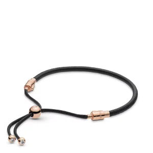 Bracciale PANDORA In Pelle Nera con Chiusura Scorrevole 588059CBK (immagine per) Bracciale PANDORA In Pelle Nera con Chiusura Scorrevole 588059CBK
