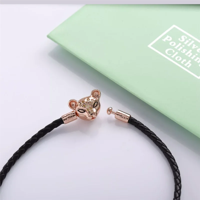 (immagine per) Bracciale PANDORA in pelle nera intrecciata 588053CBK-S - Visualizza 4