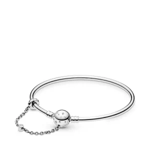 (immagine per) Bracciale PANDORA Rigido Scintillante Una su un Milione con Catena di Sicurezza 597846CZ