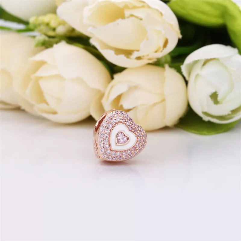 (immagine per) Charm PANDORA Cuore nel Cuore 788097NPR - Visualizza 3