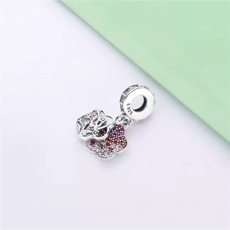 (immagine per) Charm pendente PANDORA Pavé Fiore di Fiore di Pesca 798112NCCMX - Visualizza 3