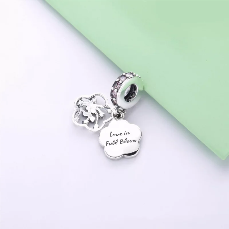 (immagine per) Charm pendente PANDORA Pavé Fiore di Fiore di Pesca 798112NCCMX - Visualizza 4