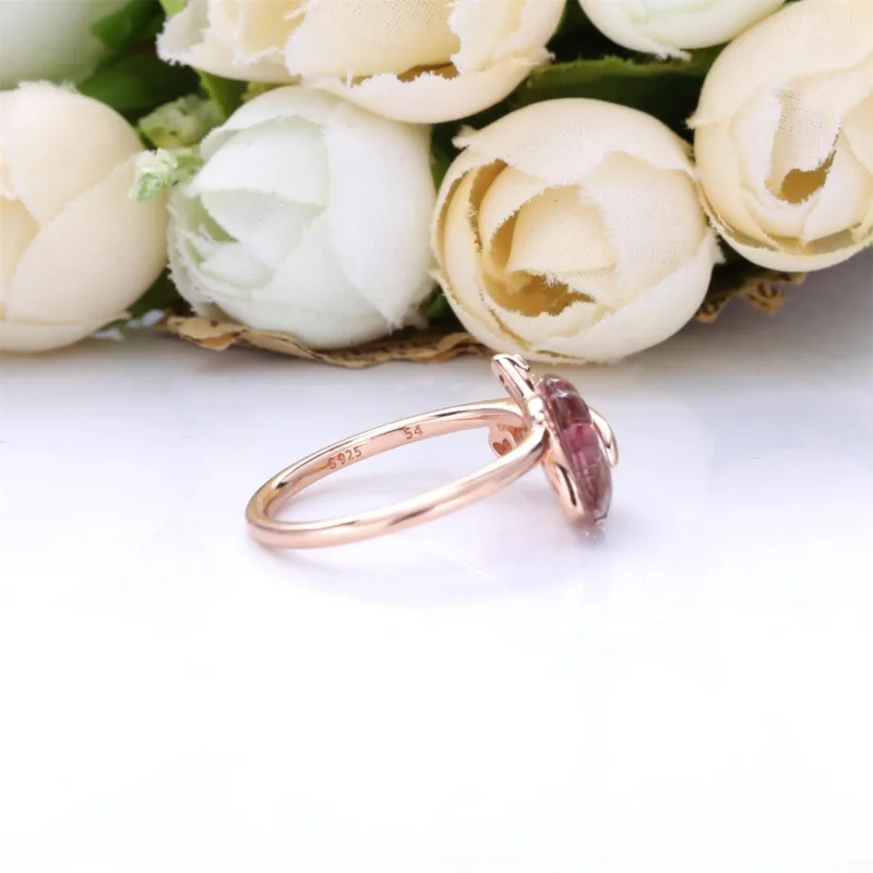 (immagine per) Anello PANDORA Foglia in Vetro di Murano Rosa 188319PMU - Visualizza 4