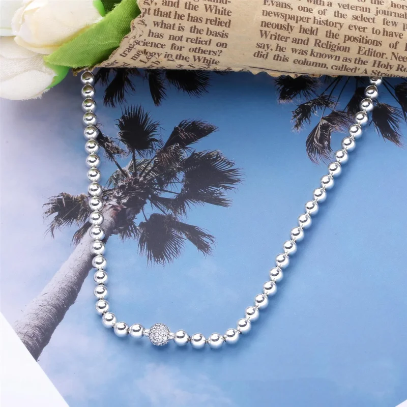 (immagine per) Collana PANDORA Sfere Luminose e Pavè 398565C01 - Visualizza 2