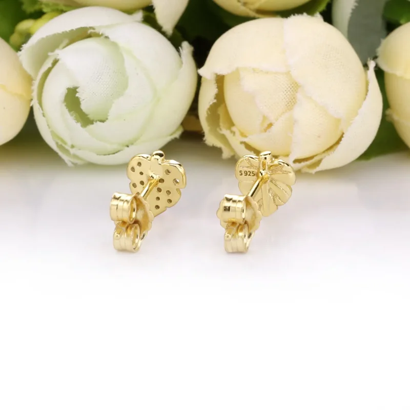 (immagine per) Orecchini a lobo PANDORA Shine Foglia splendente e scintillante 268334CZ - Visualizza 3