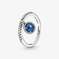(immagine per) PANDORA Anello a Goccia Tondo Blu Brillante - 198491C02