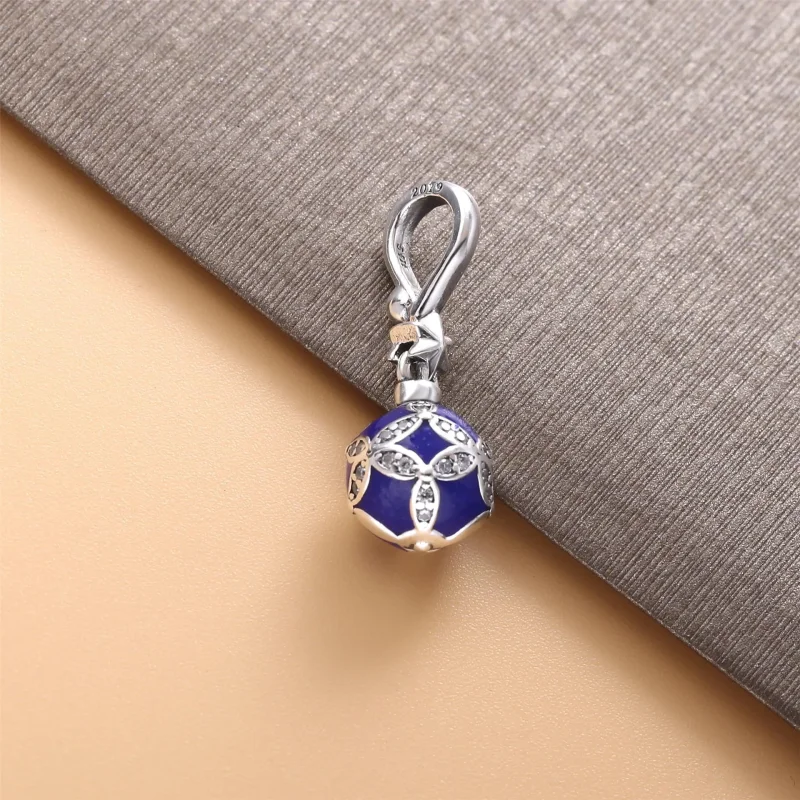(immagine per) Charm pendente PANDORA Ornamento di Natale blu in argento - 798512C01 - Visualizza 3