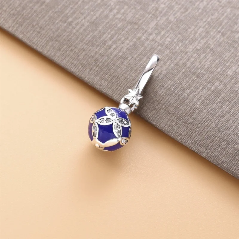 (immagine per) Charm pendente PANDORA Ornamento di Natale blu in argento - 798512C01 - Visualizza 4