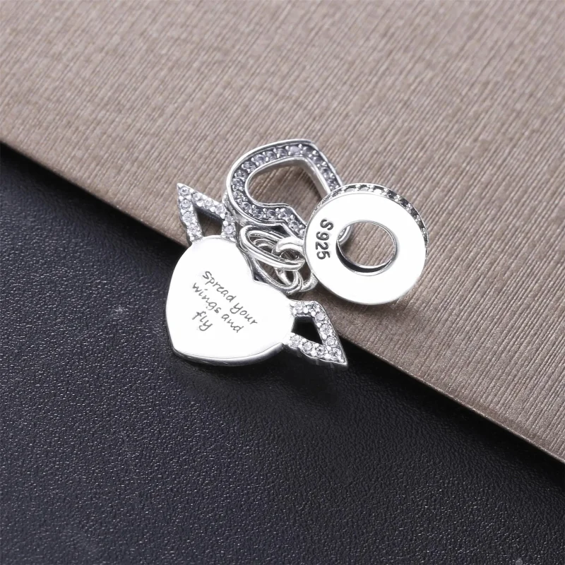 (immagine per) Collana Ali d’angelo con cuore in pavé - 398505C01-45 - Visualizza 4