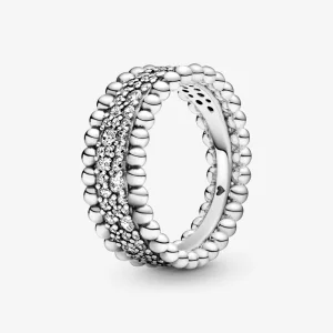 (immagine per) Anello a fascia con pavé decorato con sfere - 198676C01