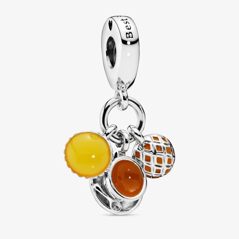 (immagine per) Charm PANDORA Torta di uova, tè al latte e ananas Bun in argento - 798355ENMX