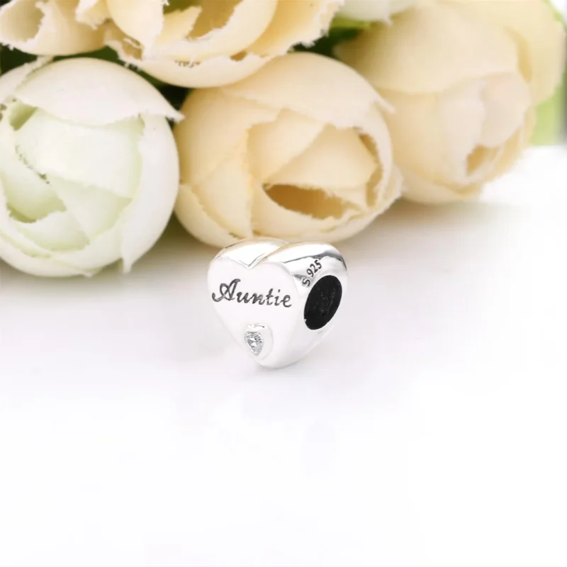 (immagine per) Charm PANDORA Zia amore Cuore in argento - 798261CZ - Visualizza 3