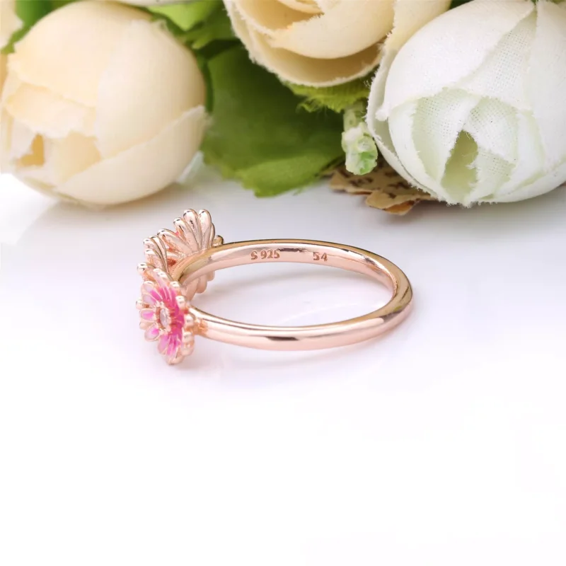 (immagine per) Anello con tre Margherite rosa - 188792C01 - Visualizza 4