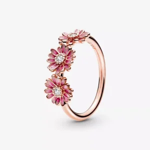 (immagine per) Anello con tre Margherite rosa - 188792C01