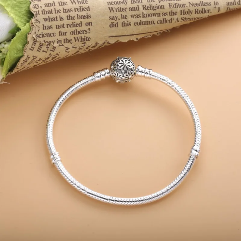 (immagine per) Bracciale Pandora Moments con maglia snake e chiusura con Fiore - PE00115-1 - Visualizza 2