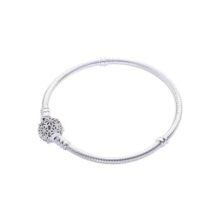 (immagine per) Bracciale Pandora Moments con maglia snake e chiusura con Fiore - PE00115-1