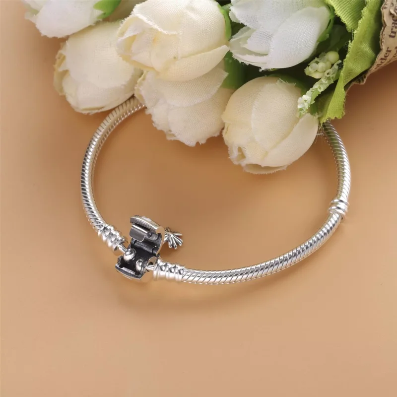 (immagine per) Bracciale Pandora Moments con maglia snake e chiusura con margherita - 598776C01 - Visualizza 2