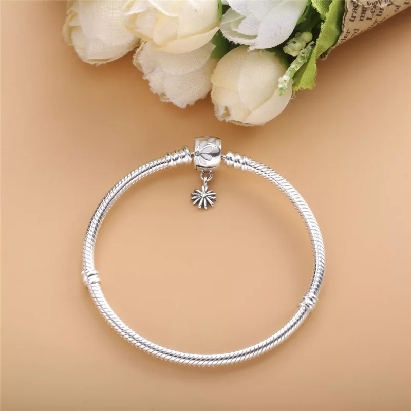 (immagine per) Bracciale Pandora Moments con maglia snake e chiusura con margherita - 598776C01 - Visualizza 4