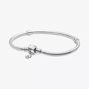 (immagine per) Bracciale Pandora Moments con maglia snake e chiusura con margherita - 598776C01