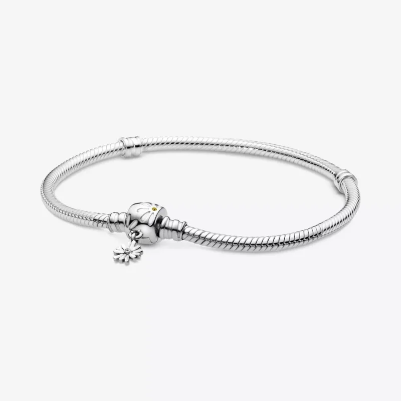 (immagine per) Bracciale Pandora Moments con maglia snake e chiusura con margherita - 598776C01
