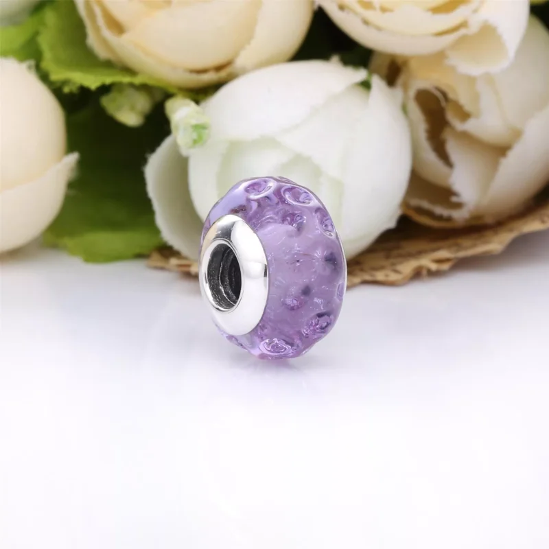 (immagine per) Charm in vetro di Murano color lavanda con onde - 798875C00 - Visualizza 2