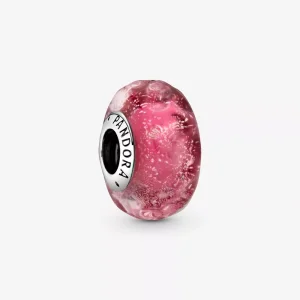 (immagine per) Charm in vetro di Murano rosa con onde - 798872C00