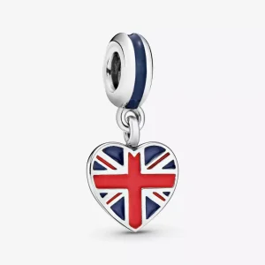 (immagine per) Charm pendente a cuore Bandiera britannica Union Jack - 791512ENMX