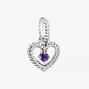 (immagine per) Charm pendente a cuore viola decorato con sfere Purely Pandora - 798854C03