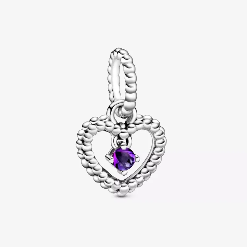 (immagine per) Charm pendente a cuore viola decorato con sfere Purely Pandora - 798854C03