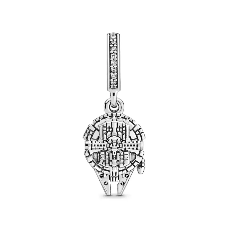 (immagine per) Charm pendente PANDORA Disney Darks Star Wars Millennium Falcon in argento - P40 - Visualizza 3