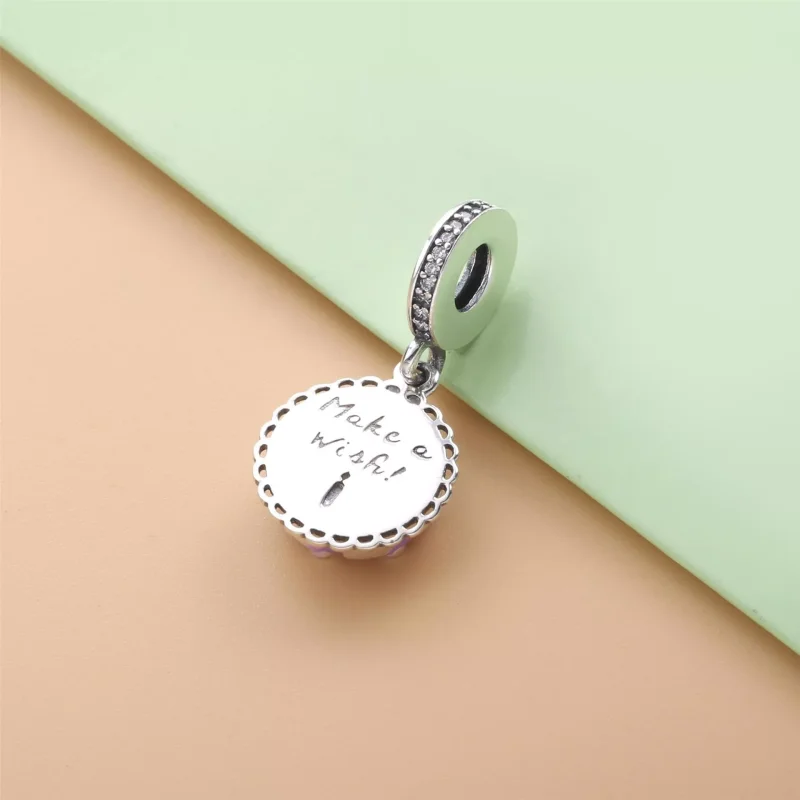 (immagine per) Charm pendente Torta di compleanno rosa - 798888C01 - Visualizza 3