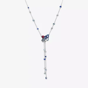 (immagine per) Collana PANDORA a y ventaglio blu e rosa - 398183SRUMX-45