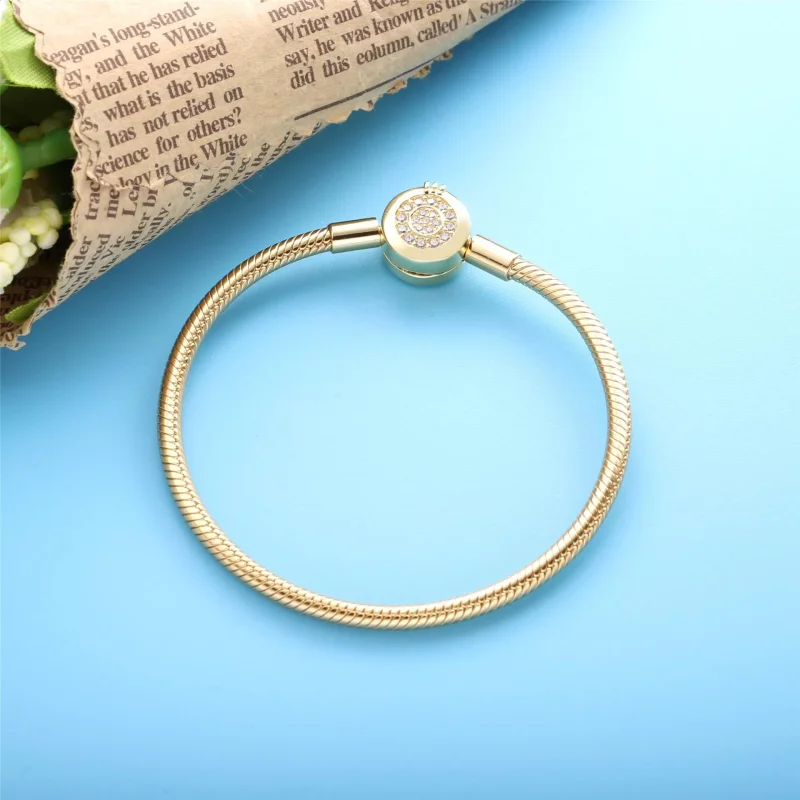 (immagine per) Bracciale Pandora Moments scintillante con maglia snake e O coronata - 569046C01 - Visualizza 2