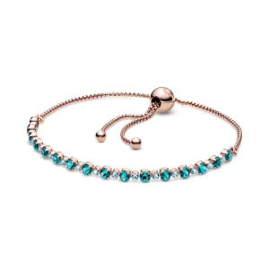 (immagine per) Bracciale tennis PANDORA turchese scintillante con chiusura regolabile - 588961C01