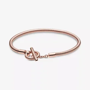 Bracciale Pandora Moments con maglia snake e barretta a T - 589087C00 (immagine per) Bracciale Pandora Moments con maglia snake e barretta a T - 589087C00