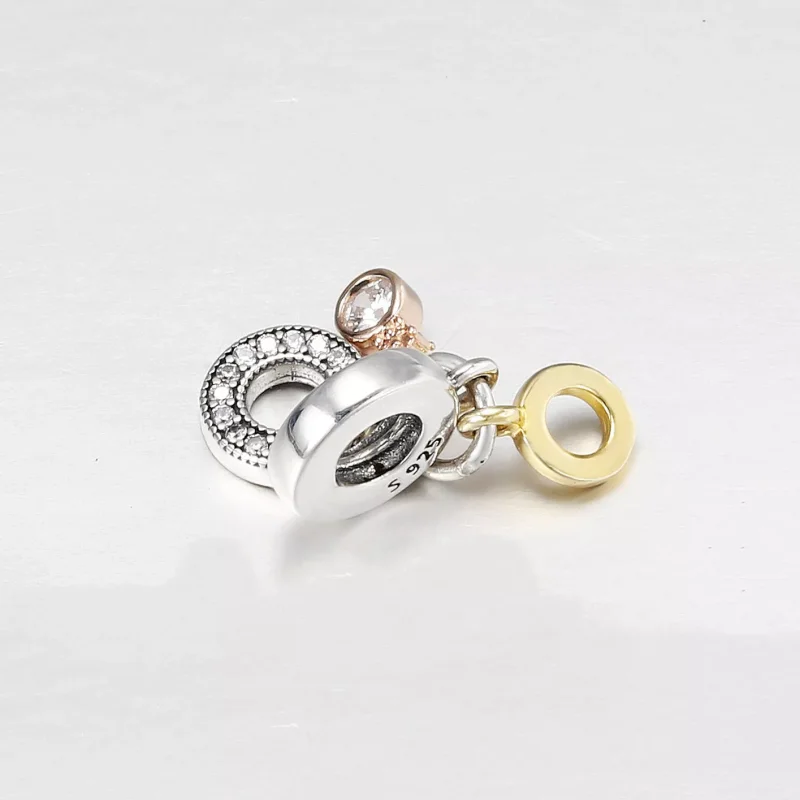 (immagine per) Charm pendente PANDORA Triplo monogramma e logo - 769044C01 - Visualizza 2
