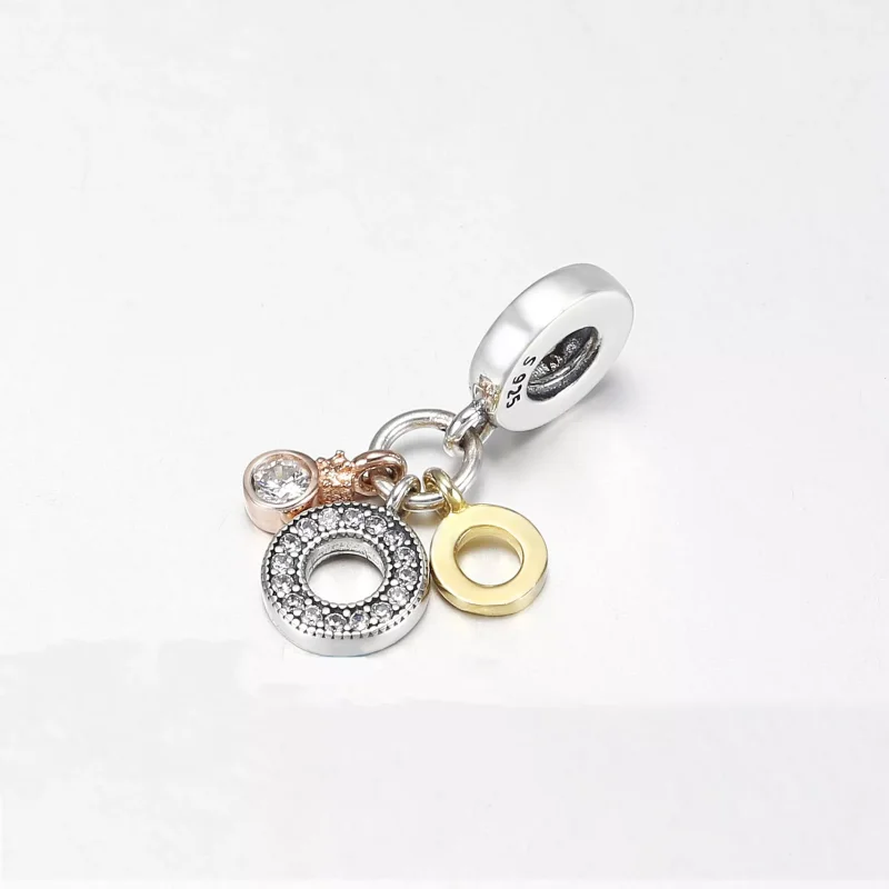 (immagine per) Charm pendente PANDORA Triplo monogramma e logo - 769044C01 - Visualizza 3
