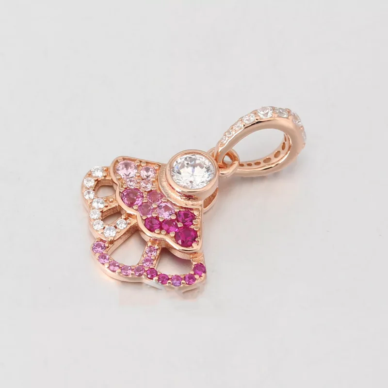 (immagine per) Charm pendente PANDORA ventaglio rosa - 788147C01 - Visualizza 2