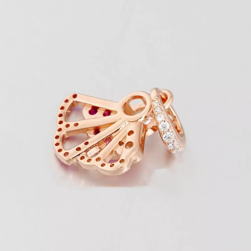 (immagine per) Charm pendente PANDORA ventaglio rosa - 788147C01 - Visualizza 3