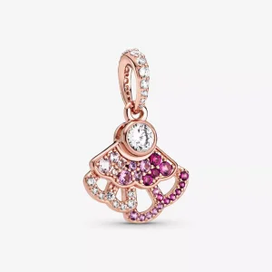 Charm pendente PANDORA ventaglio rosa - 788147C01 (immagine per) Charm pendente PANDORA ventaglio rosa - 788147C01
