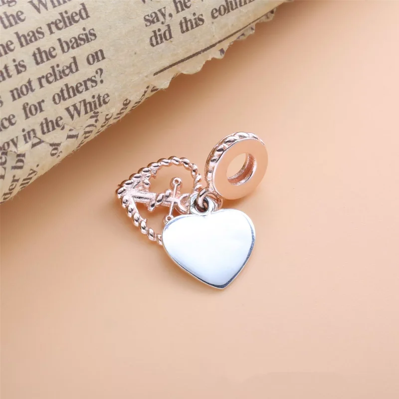 (immagine per) Charm pendente PANDORA ancora con fune amore e cuore - 788940C01 - Visualizza 3