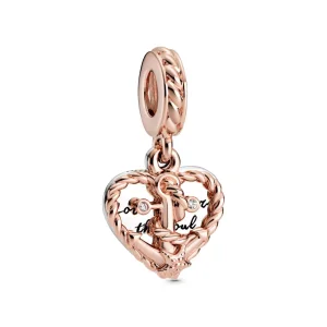 (immagine per) Charm pendente PANDORA ancora con fune amore e cuore - 788940C01