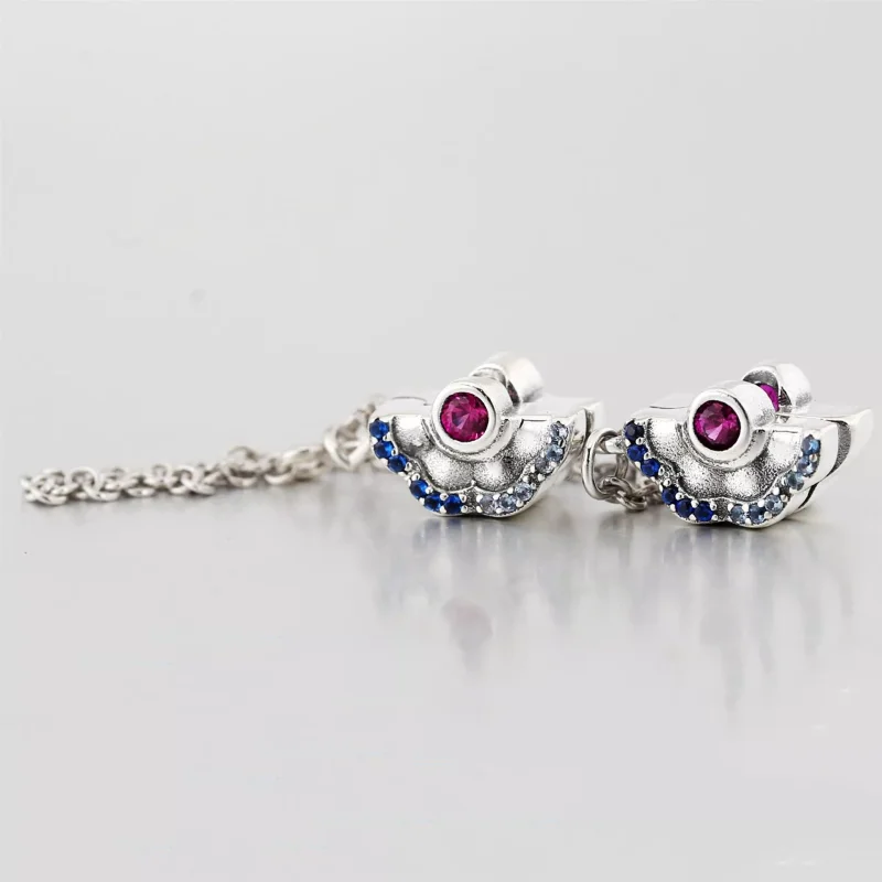 (immagine per) Catena di sicurezza PANDORA ventaglio blu e rosa - 798163SRUMX - Visualizza 2