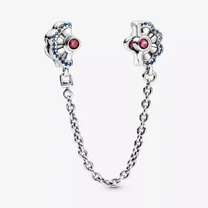 (immagine per) Catena di sicurezza PANDORA ventaglio blu e rosa - 798163SRUMX